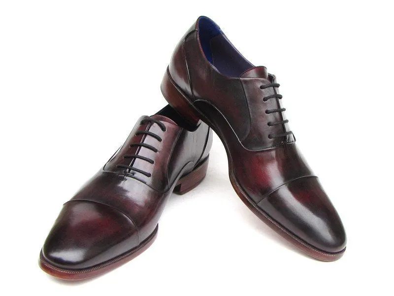 Paul Parkman Captoe Oxfords Black Purple Shoes