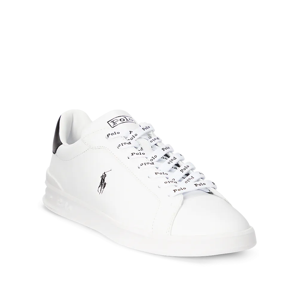 Polo Ralph Lauren Heritage Court II Nappa Leather Sneaker W/ Contrast Pony & Pull Tab