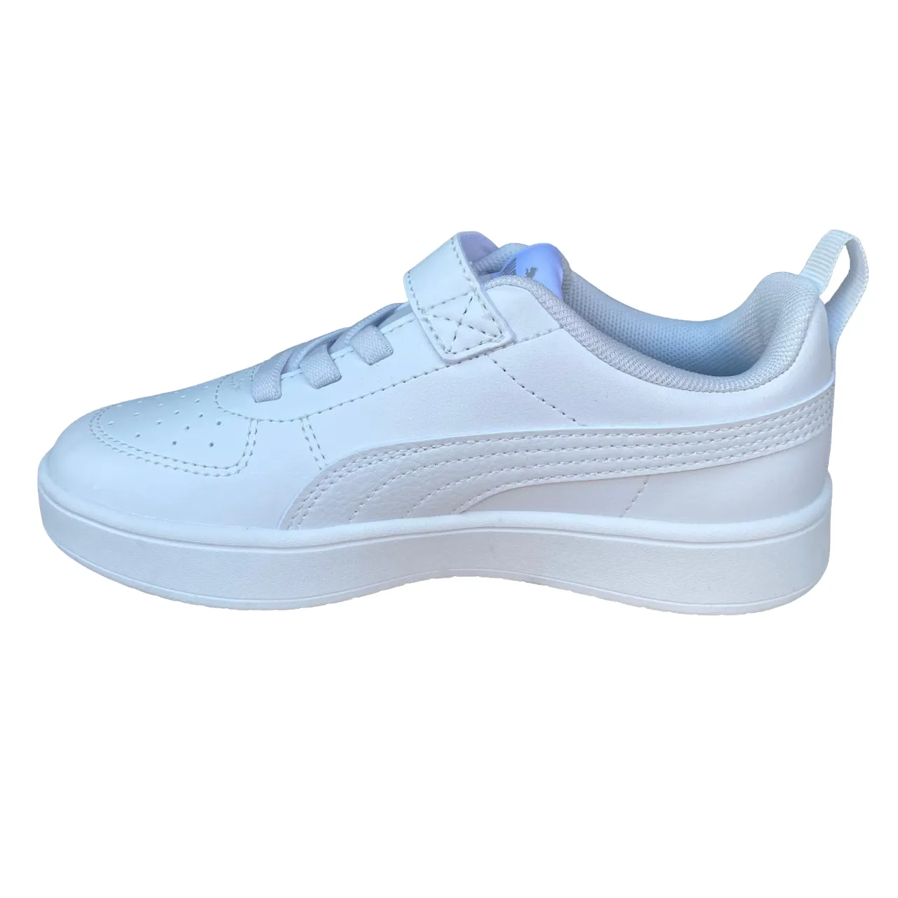 Puma scarpa sneakers da ragazzi con elastico e strappo Rickie AC PS 385836-01 bianco-grigio ghiaccio