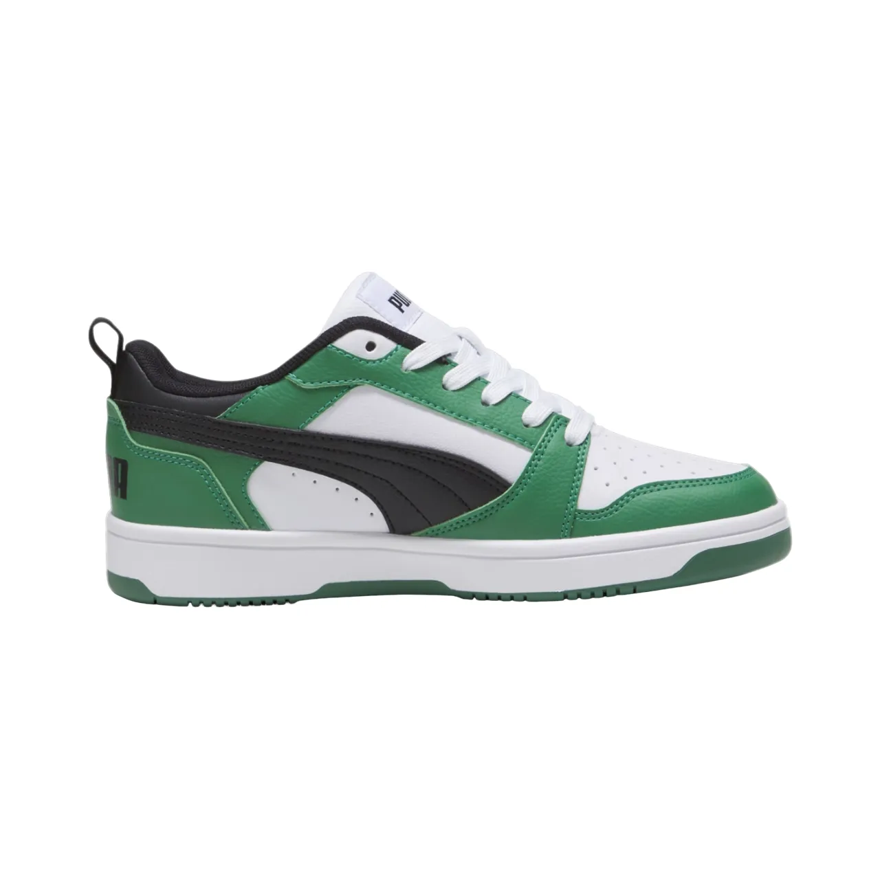 Puma scarpa sneakers da ragazzi Rebound v6 393833-05 bianco-nero-verde