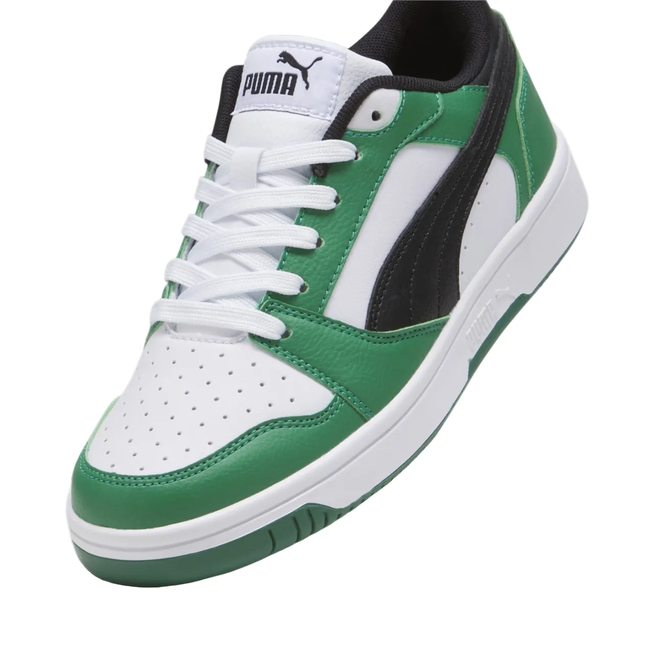 Puma scarpa sneakers da ragazzi Rebound v6 393833-05 bianco-nero-verde