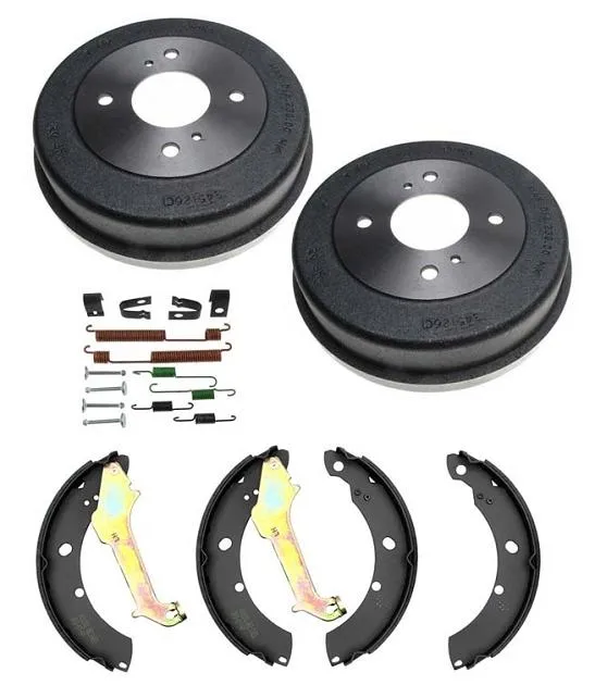 Rear Brake Drum Drums & Shoes & Shoe Springs for Altima 2.4L 2000-2001 4Pc Kit