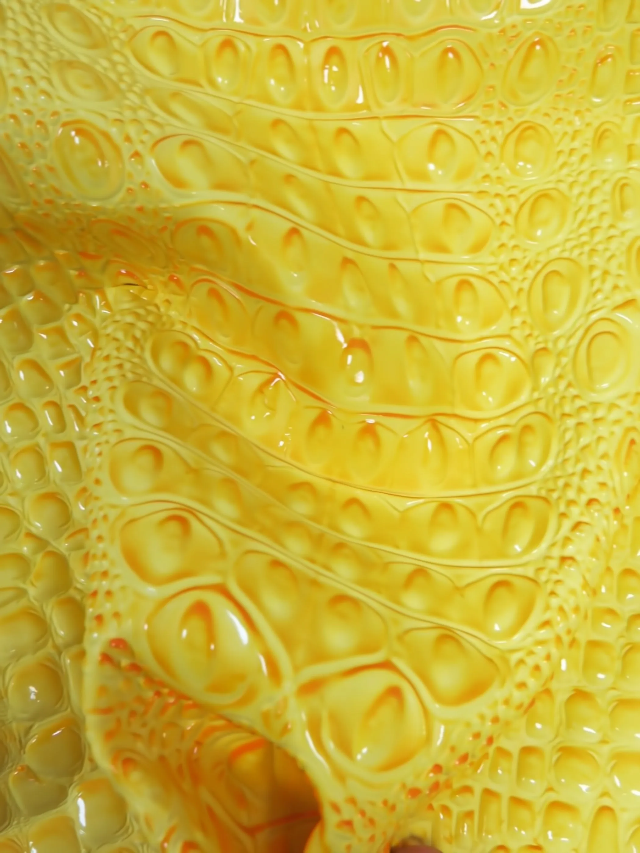 Reptile Yellow Florida Gator 3D Embossed Vinyl Fabric / By The Roll - 30 Yards