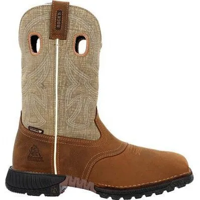 Rocky Men's Hi Wire 11" CT Waterproof Western Work Boot -Brown- RKW0425