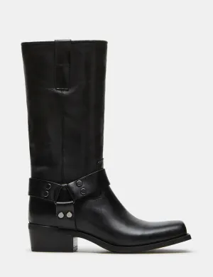 Ruskin Square Boot, Black Leather