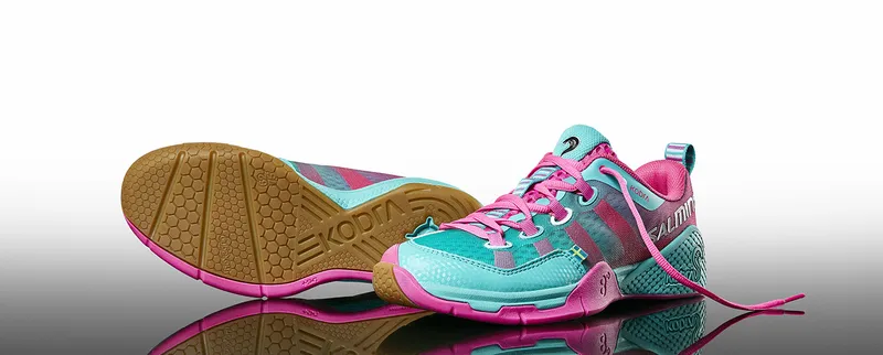 Salming Kobra Women's Court Shoes, Turquoise / Pink