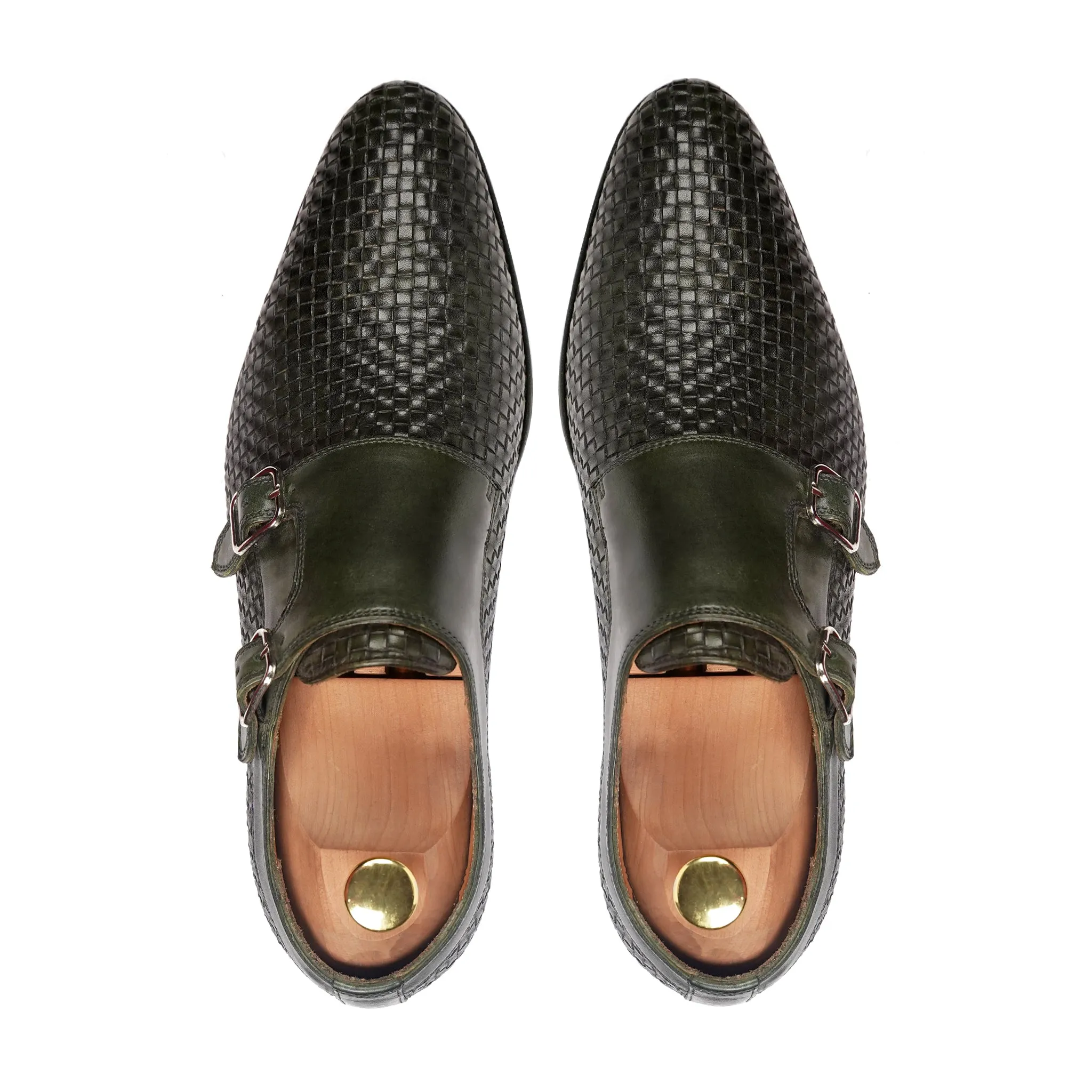 Salvador - Men's Green Patina Calf Leather Double Monktsrap