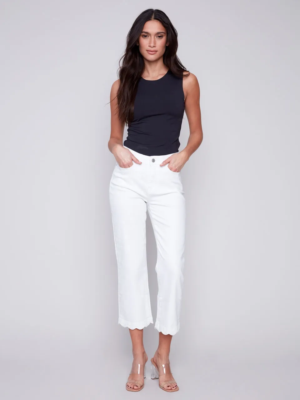 Scallop Hem Jeans