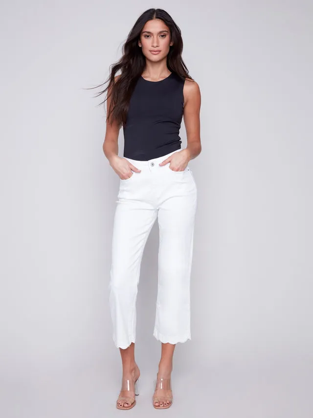 Scallop Hem Jeans