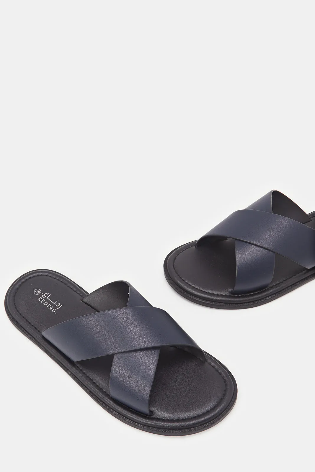 Senior Boys Navy Criss Cross Sandals