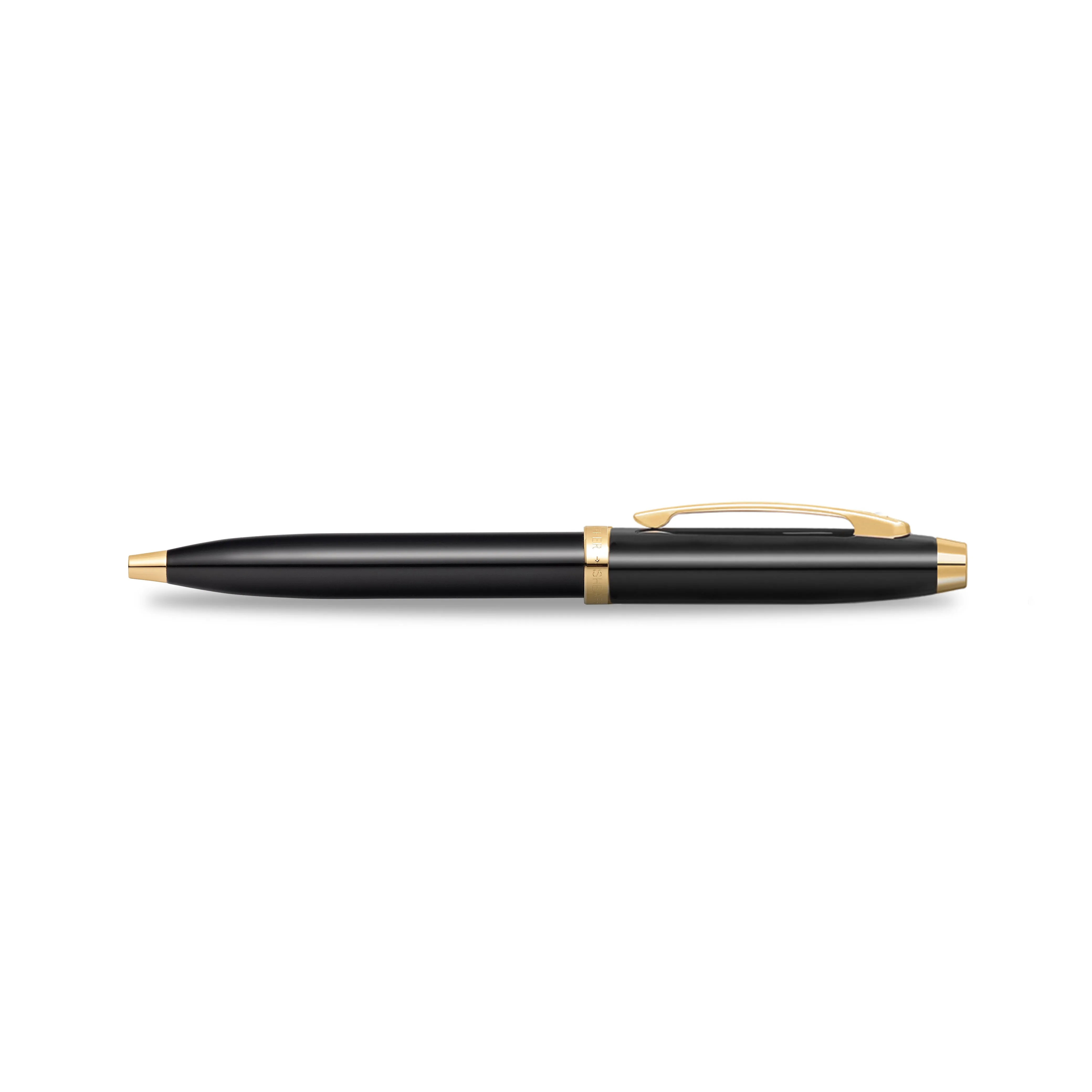 Sheaffer® 100 Glossy Black Ballpoint Pen With Gold Trims