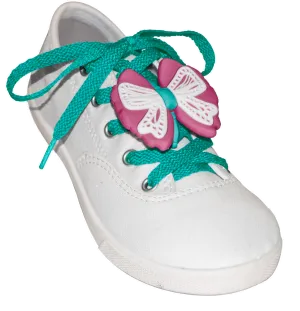 ShoeFlys ® Funsets™ | Bow with Turquoise Laces