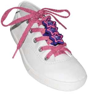 ShoeFlys ® Funsets™ | Sparkle Stars with Hot Pink Laces