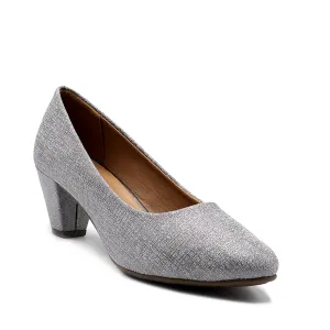 Silver Fancy Court Shoes 087117