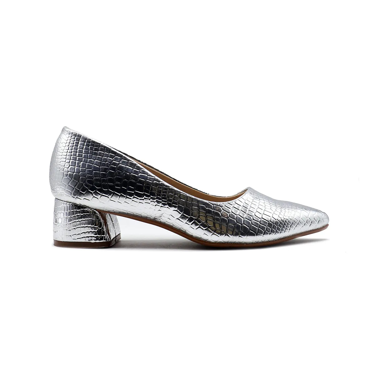 Silver Fancy Court Shoes 087118