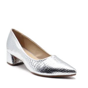 Silver Fancy Court Shoes 087118