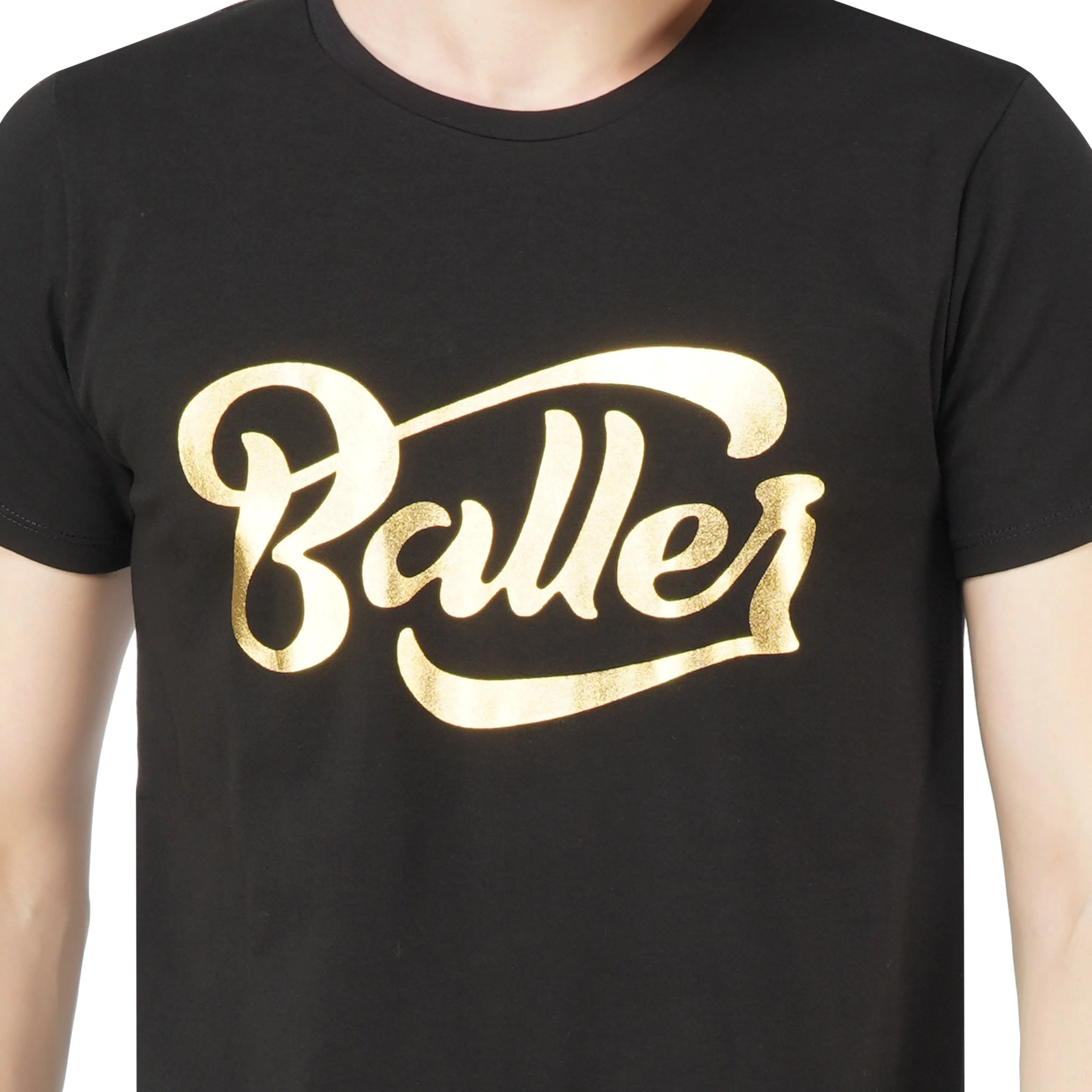 SLAY. Men's T-shirt Gold Foil Reflective Print  BALLER Edition