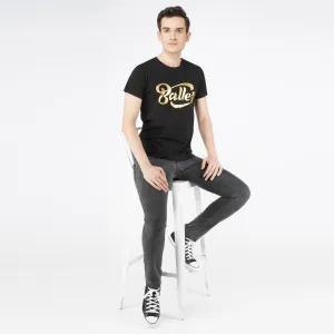 SLAY. Men's T-shirt Gold Foil Reflective Print  BALLER Edition