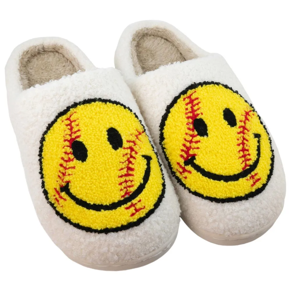 Softball Happy Face Wholesale Slippers