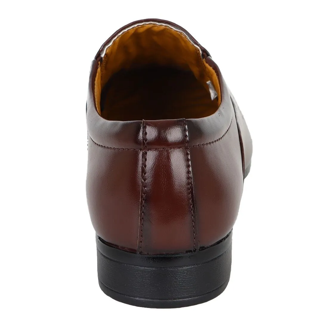 Somugi Brown Slip on Formal Shoes for Men made by Artificial Leather