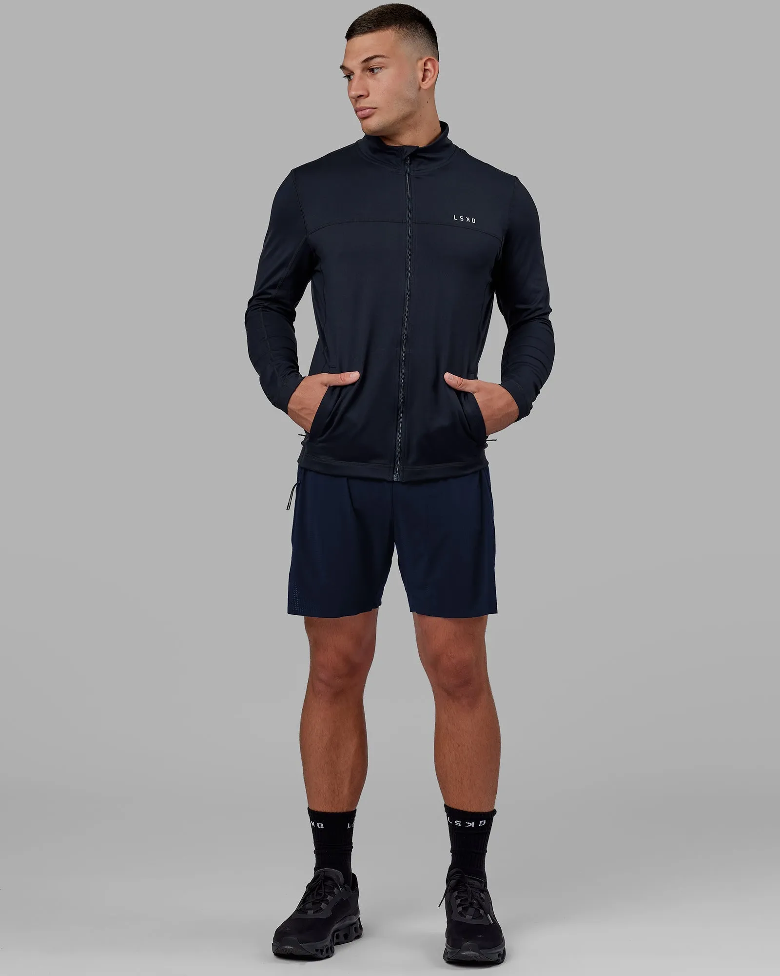 Stride Zip Through Performance Jacket - Navy