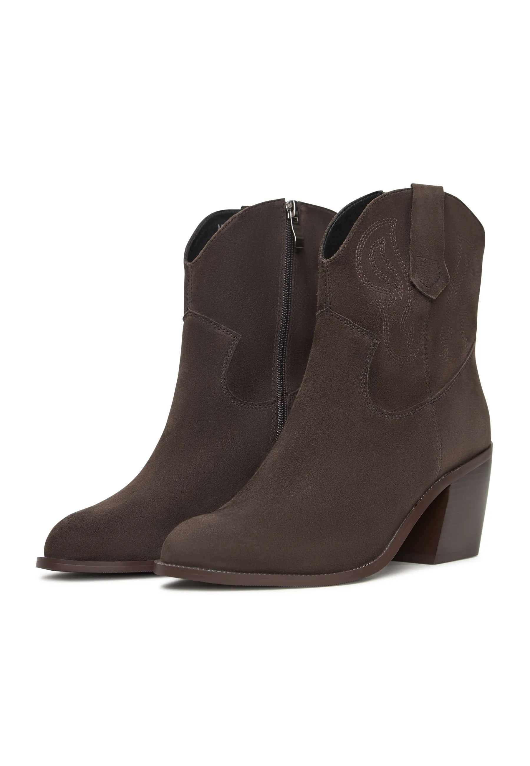 Stylish Brown Suede Ankle Boots - Brown