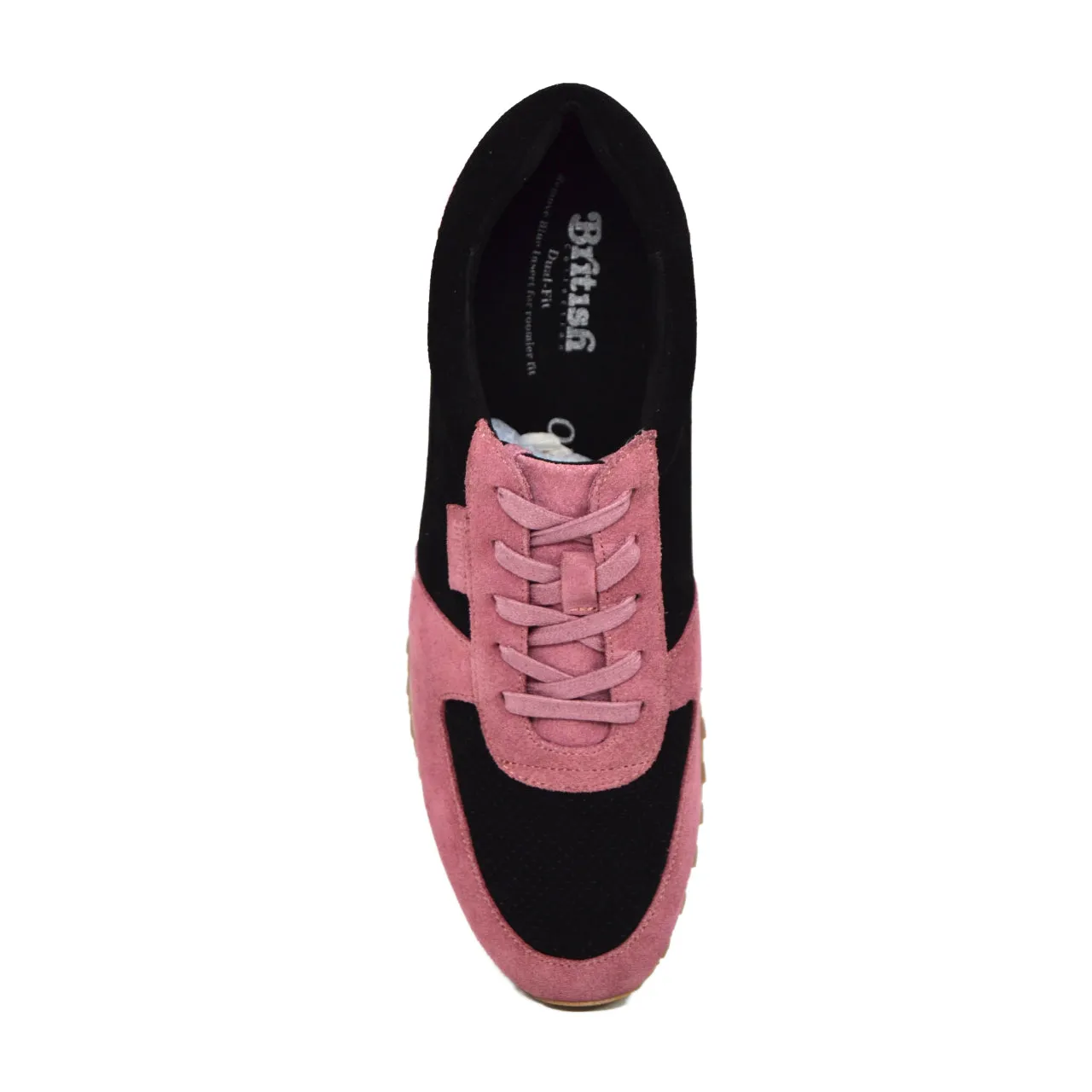 Surrey Pink & Black Sneakers - Handcrafted Leather and Suede Shoes