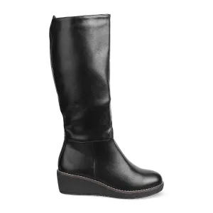 The Alavus Black Women's Knee-length Boots Tresmode