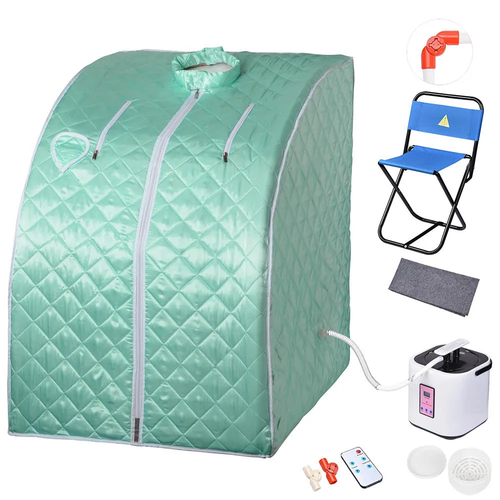 TheLAShop Portable Sauna Tent Steam SPA w/ Chair Remote 2L