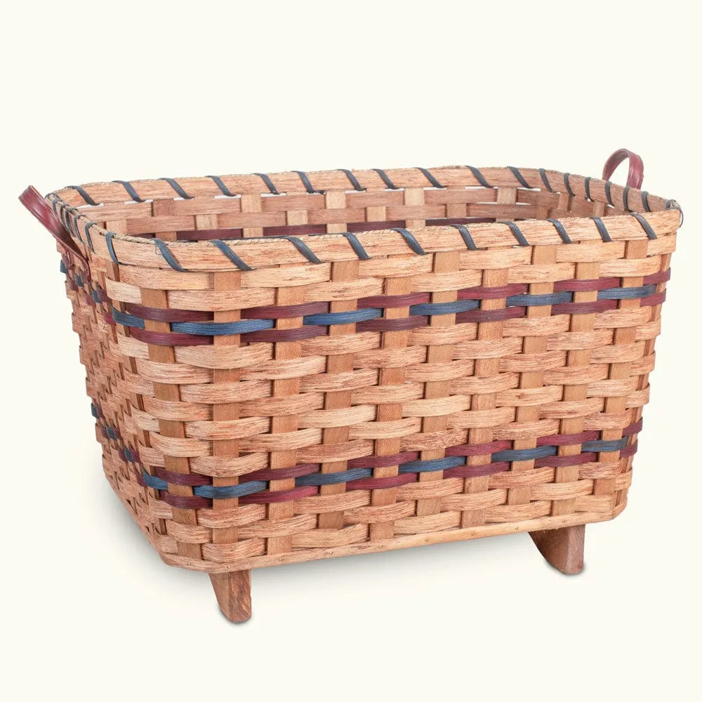 Throw Blanket Basket | Decorative Amish Wicker Living Room Storage