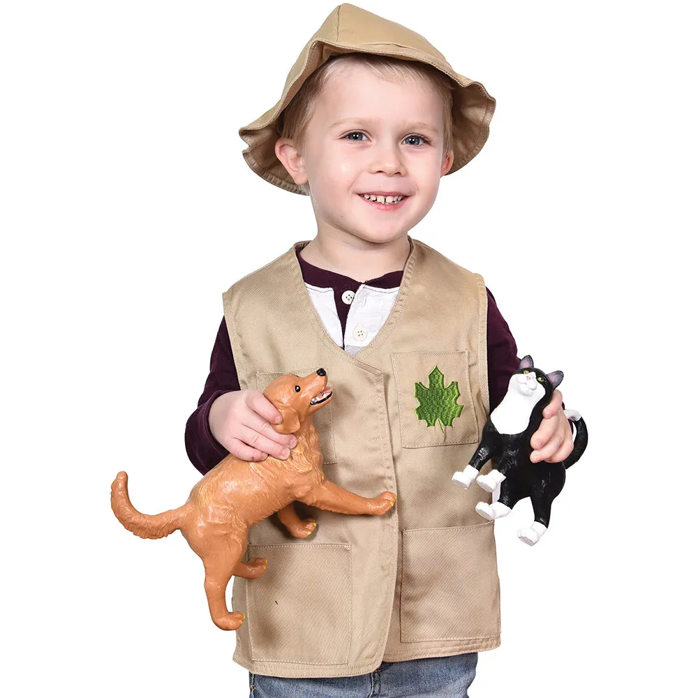 Toddler Nature Explorer Role-Play Vest & Hat | Easy Slip-On with Hook & Loop Closures