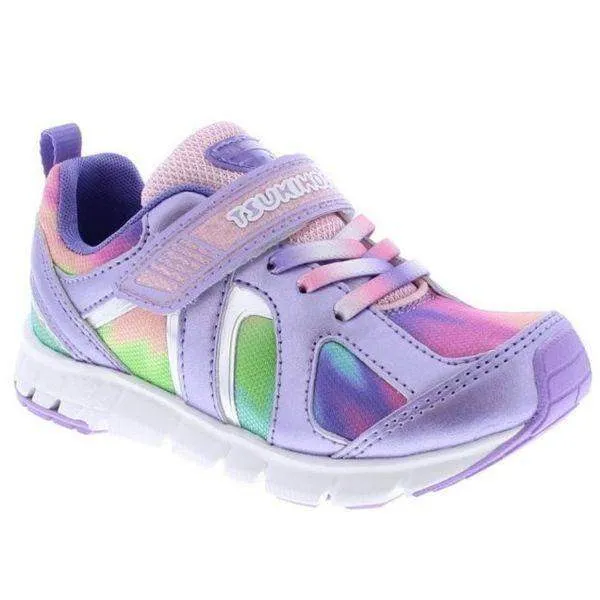 Tsukihoshi Rainbow Lavender Multi Girls Running Shoes (Machine Washable)