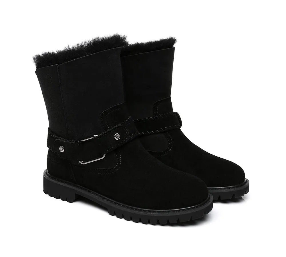 UGG Boots Women Sheepskin Wool Mid Calf Fashion Boots Sarah