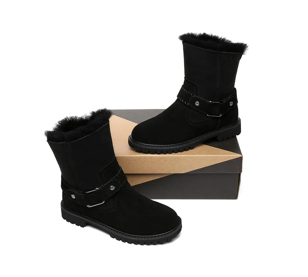 UGG Boots Women Sheepskin Wool Mid Calf Fashion Boots Sarah