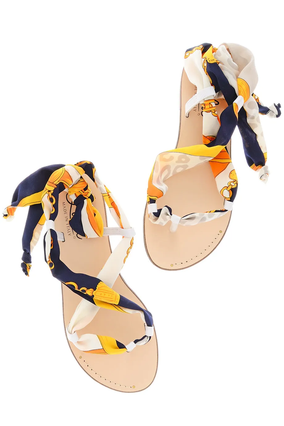 VICKY Printed Ribbon Sandals