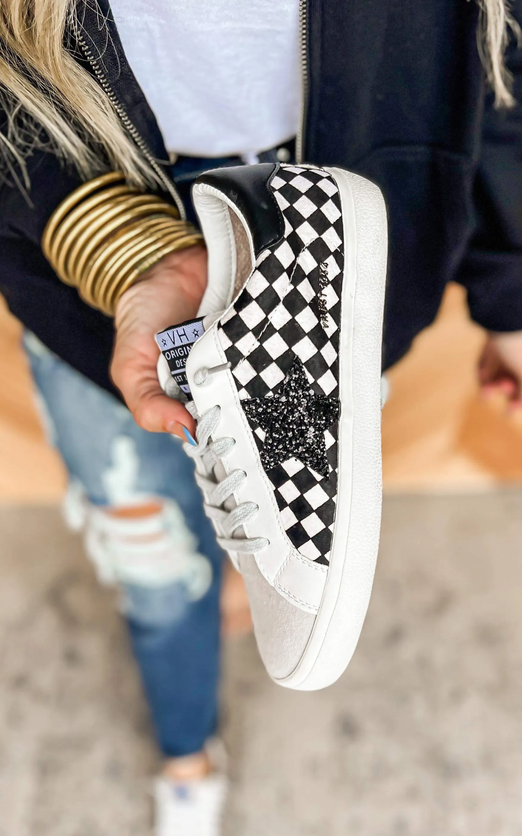 Vintage Havana Flair Sneakers | Black Checkered