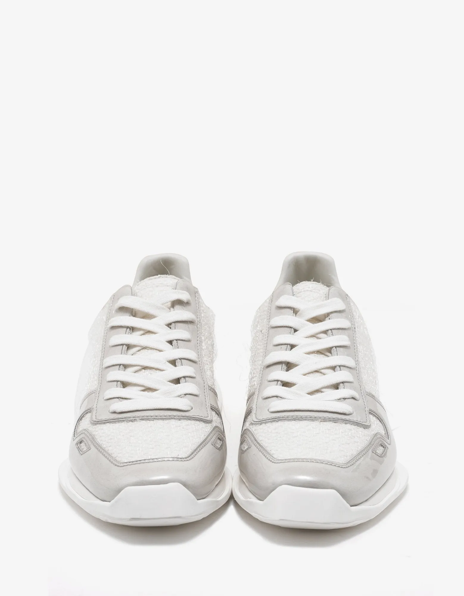 White Panelled Running Trainers