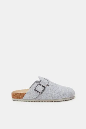 Women Grey Felt Comfort Slipper